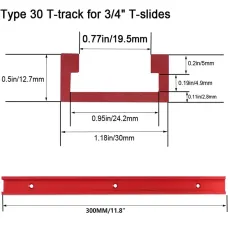 2pcs 30 Type Woodworking T-slot Track Woodworking Slide Track Limit Guide Rail Pusher Universal Slide Workbench DIY Modification