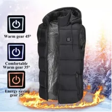 TENGOO HV-02 Unisex 2 Zone Heating Vest 3-Gears Heated Jackets USB Electric Thermal Clothing Winter Warm Vest Outdoor Heat Coat Clothing