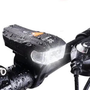 XANEBike Light Set 600LM XPG + 2 LEBicycle Headlight 5 Modes USB Charging with 4 Modes Taillight Warning Light