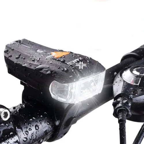 XANEBike Light Set 600LM XPG + 2 LEBicycle Headlight 5 Modes USB Charging with 4 Modes Taillight Warning Light