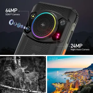 Ulefone Armor 21 Loud Volume Speaker 16GB 256GB 64MP Dual Camera Night Vision Camera Helio G99 NFC 6.58 inch 120Hz Android 13 9600mAh 33W Fast Charge IP68 IP69K Waterproof 4G Rugged Smartphone