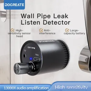 LA103 Wall Pipe Leak Listen Test High Sensitivity Sensor 13000x Audio Amplification Mini Design Noise Filtering Long Battery Life Portable Device