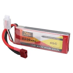 ZOP Power 7.4V 2200mAh 45C 2S LiPo Battery T Plug for Wltoys 124016 124017 RC Car