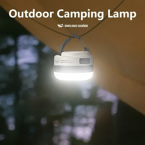 SMILING SHARK Multifunctional Portable Adjustable Lantern Outdoor Camping Tent Light Rechargeable Emergency Lighting