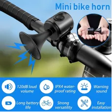 120dB Loud Bike Horn Bell Long Battery Waterproof Handlebar Visibility Easy Installation Alarm Warning Bicycle Bell