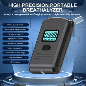 Portable Car Breathalyzer High-Accuracy LCD Digital Display Personal Alcohol Tester