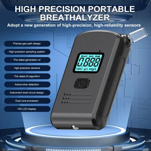 Portable Car Breathalyzer High-Accuracy LCD Digital Display Personal Alcohol Tester