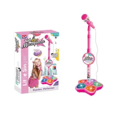 Super Cool 5-light Microphone with Stand Karaoke Songs Musical Instrument Kids Toys