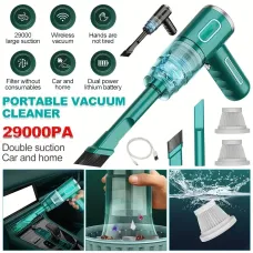 Portable High Power Dual Motor Cordless Vacuum Cleaner 29000Pa Strong Suction Lightweight Handheld Home Car Use Cleaning Appliances