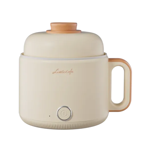 Littlelofa 1.6L Electric Cooker Household Mini Hot Pot 500W Cooking Pot For 1-2 People Home Kitchen Dormitory