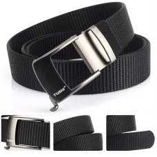 TUSH125cm Metal Buckle Tactical Belt Nylon Wistand Inserting BuckleCasual Military Fan for Men Women