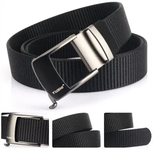 TUSH125cm Metal Buckle Tactical Belt Nylon Wistand Inserting BuckleCasual Military Fan for Men Women