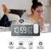 LED Mirror Alarm Clock Big Screen Temperature and Humidity Display with Radio and Time Projection Function Electronic Clock Rechargeable