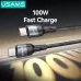 USAMS SJ759 U89 3A 100W Type-C to Type-C Cable with Massager Fast Charging Data Transmission Copper Core Line 1.4M Long for iPhone 17 17Pro 16 15 Pro Max for Huawei Pura 80 Ultra for Xiaomi MIX Flip2