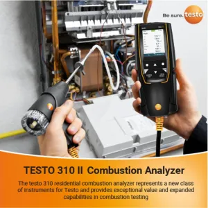 Combustion Analyzer 310 II For testo Combustion Leak Tester for Temperature, Flue Gas, and Pressure Analyzer HVAC Gas Leak Tester with Smart App and Probe