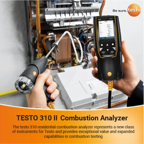 Combustion Analyzer 310 II For testo Combustion Leak Tester for Temperature, Flue Gas, and Pressure Analyzer HVAC Gas Leak Tester with Smart App and Probe