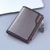 PU Leather Men's Wallet Clutch Bag Card Holder Short Wallets Zipper Large Capacity Vintage Male Purses