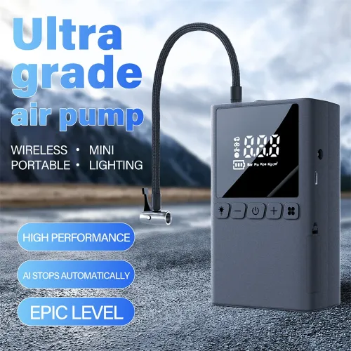 Portable Wireless Multi-functional Inflatable Pump 100W Digital Display LED Lighting AI Auto Stop for Car Motorcycle Tire Ball Inflation