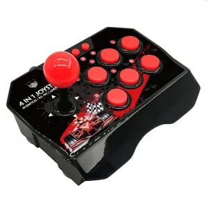 DATA FROG 4-in-1 Wired Arcade Joystick Gamepad Support Turbo Mode Fighting Stick Game Controller USB Wired Rocker Support HD Ouput for PS3/Switch/PC/Android Games Console