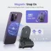 JJC Snapgrip Magnetic Phone Grip Stand with bluetooth Remote 17 Heavy-Duty Magnets 5.1lbs MagSafes Tripod Mount 180Rotation for iPhone 16 15 14 Vlog Selfie Video