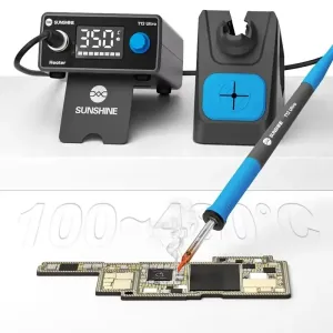 SUNSHINE T12 Ultra Constant Temperature Soldering Station 75W 100-480C Precision Chip Repair Motherboard Soldering T12 Handle Component Replacement