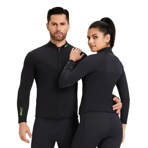 ZCCO 3mm Warm Neoprene Diving Wetsuit Back Zip Wetsuits Split Long Sleeves Thermal Swimsuit for Deep Surfing Swimming Snorkeling Water Sports