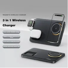 TN-WC-19 15W Magnetic Wireless Charger Fast Wireless Charging Stand for Smart Phones for iPhone 17 17Pro 16 15 Pro Max 13 12 for Huawei Mate XTs for Xiaomi 17pro for Airpods for Apple Watch