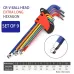 9pcs/Set S2 Alloy Steel L-Shaped Wrench Set 90 Bend CR-V BALL HEAD & M WORD Type Anti-corrosion Color Coded