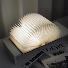 NIKOLATOY Black Walnut Folding Book Magnetic Night Light Creative Desktop Ornaments