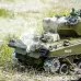 021 1/18 2.4G American Sherman M4A3 RC Tank Models Simulation Smoke Effects LED Lights for Children Toys