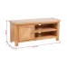 Solid Oak Wood TV Cabinet With Two Convenient Cable Outlets Brown 40.6"x14.2"x18.1