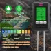 6-in-1 Soil Tester PH Temperature Humidity Sunlight Fertility Nutrient Meter with Digital Display for Gardening and Agriculture