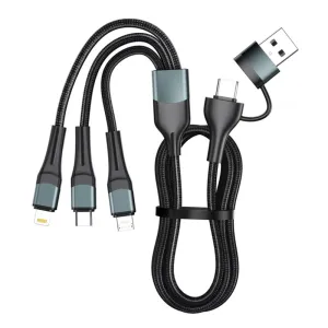 60W USB-A/USB-C to iP/Type-C/Micro USB Cable Fast Charging Data Transmission Pure Copper Core Line 1.2M Long for iPhone 16 16 Pro 15 14 13 Pro Max for Huawei Mate XT for Xiaomi 15pro