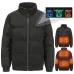 TENGOO HJ-07A Heating Jacket 7 Heated Areas Coat Jacket Three-speed Temperature Control Heated Windbreaker Thermal High Neck Coat for Winter Outdoor Sport