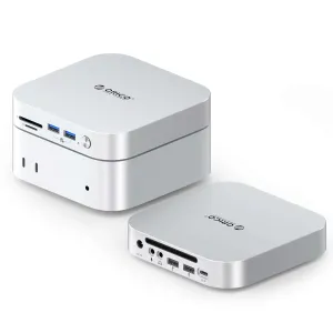 ORICO M49P MiniLink 9-in-1 USB-C Docking Station with M.2 SSD Enclosure 8TB Max 40Gbps USB3.2 4K60Hz HD for Mac Mini M4 M4 Pro