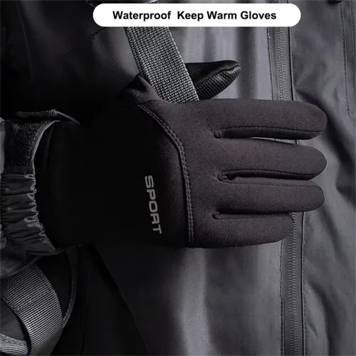 TENGOO Winter Outdoor Sports Cycling Gloves Windproof Waterproof Fleece Cold-Proof Ski Finger Touchscreen Non-Slip Motorcycle Gloves