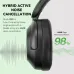 Oneodio Focus A6 Wireless Headset Bluetooth V6.0 Headphones -48dB Dual Active Noise Cancelling 5-mic ENC AI Call Noise Reduction 40mm HiFi Driver 3D Spatial Sound 75H Playtime Support Wired Connection Low Latency Over-Ear Headphones