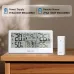 BALDR 8.5" LCD Screen Weather Station RCC Alarm Clock Digital Temperature Humidity Meter Weather Forecast Calendar Moon Phases Wireless Forecast Sensor