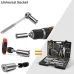 Universal Socket Adapter Set Perfect for Ratchet Wrench and Electric Drill - Adjustable Gadget Features Strong Chrome Steel Material Fits Standard 1/4"-3/4" Metric 7mm-19mm Nuts Ideal Gift for Handy Men