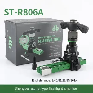 ST-R806A Copper Tube Expander Dual-Use Tool Manual Ratchet Compatible with 5-32mm Tubes Flaring and Reaming Kit for HVAC Repair