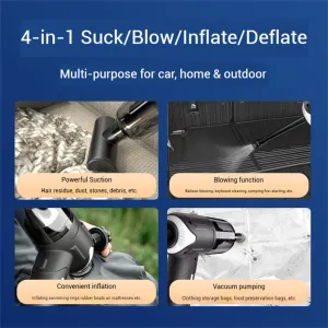 Autowoel Multi functional Car Vacuum Cleaner Blowing Suction Air Extraction Brushed Brushless Powerful