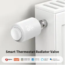 5Pcs Tuya Zigbe Smart Thermostat Radiator Valve Temperature Schedule Setting Window Open Detection Function APP Remote Voice Control Work with Alexa Google Assistance