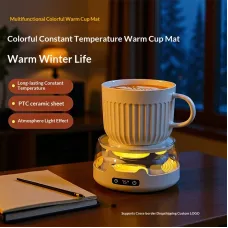 Comfook RS-609 Constant Temperature Cup Warmer With 4-Level Adjustable Heating 55C 65C 75C 85C Ceramic Heating Compact Design USB Power Light Effect Auto Shut-Off