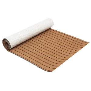 300cm x 90cm x 6mm EVA Foam Faux Teak Sheet Brown with Black Lines Boat Yacht Synthetic Teak