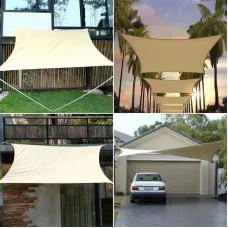 Outdoor Shade Canopy Waterproof Rain Shelter Sunshade Curtain Corner Shade Sail UV Resistance Sun Protection Camping Tent