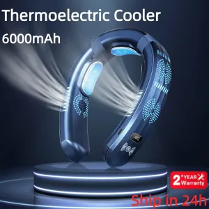 Portable 3 Mode Wearable Air Conditioner with 360 Airflow Coverage 6000mAh Rechargeable USB Charging Lightweight Perfect for Outdoor Activity Travel Office