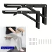 8inch Stainless Steel Folding Shelf Brackets Heavy Duty 90 Degree Wall Mount Space Saving Support for Tables Benches Shelves Includes Screws and Anchors Easy Installation Black