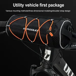 BENGGUO 2.5L Multi-functional Bike Handlebar Bag Portable Reflective Large Capacity Storage Shoulder Bag Bicycle Bag for Outdoor Cycling