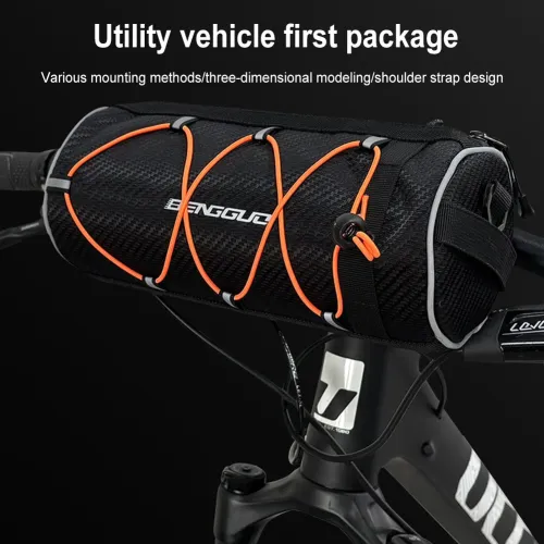 BENGGUO 2.5L Multi-functional Bike Handlebar Bag Portable Reflective Large Capacity Storage Shoulder Bag Bicycle Bag for Outdoor Cycling
