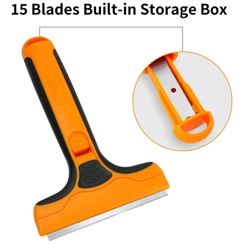 Wide Razor Blade Scraper Tool 4 Inch Glass Cleaner Replaceable SK5 Blades for Windows Paint Adhesive Removal